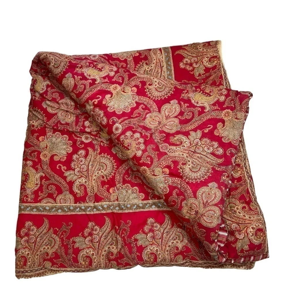 Chaps Ralph Lauren JULIETTE  Queen Floral Paisley Stripe Reversible Comforter
